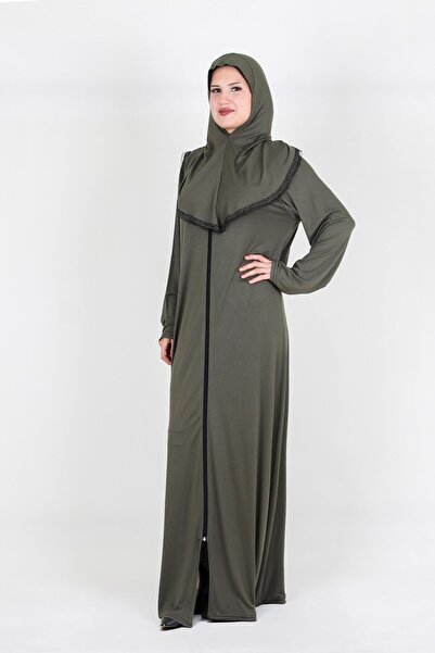 Nisrina Collection Selin Kapüşonlu Fermuarlı Pamuklu Penye Namaz Elbisesi
