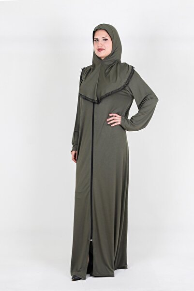 Nisrina Collection Selin Kapüşonlu Fermuarlı Pamuklu Penye Namaz Elbisesi