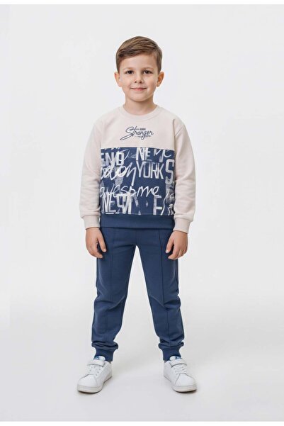 Laria مطبوع طقم رياضي للأولاد مكون من خيطين مصنوع من القطن بنسبة 100%