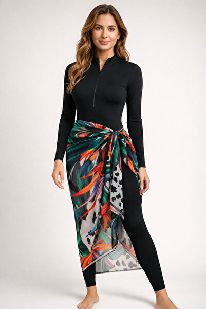 CUPSEA 3 LÜ TAKIM SET Siyah Uzun Kollu Body Mayo Likra Uzun Tayt Lana Siyah P...