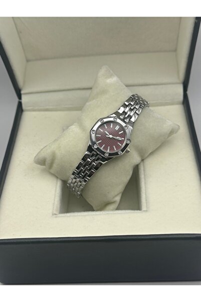 QUARTZ Vintage Model Kol Saati Bordo Hediye Kutusunda