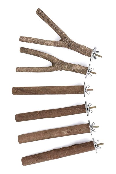 Alyones Roost Platform Cage Accessories 8Pcs Natural Wood Bird Perch Stand-wood Parrot Perch Stand