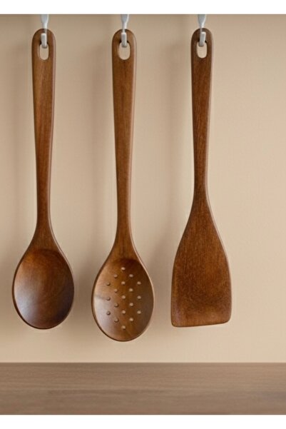 magical dreams 3’lü Akasya kaşık seti, kevgir spatula kaşık