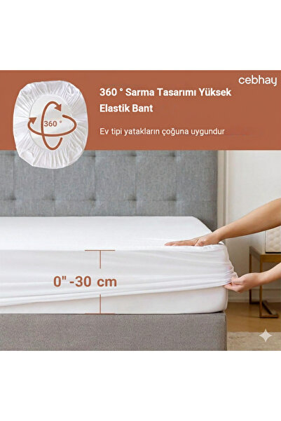 cebhay Micro Classic Sıvı Su Geçirmez Fitted Full Kenar Tek Çift Kişilik Bebe...