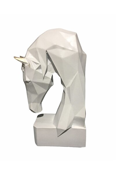 Genel Markalar Beyaz Kübik At Kitap Tutucu Ev Ofis Dekorasyon Aksesuarı Biblo