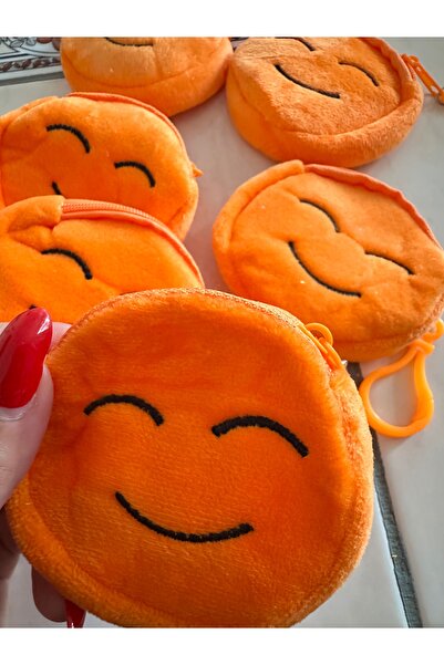 Ekinoksen 1 Adet farklı renk seçeneklerine sahip peluş emojili bozuk para cüz...