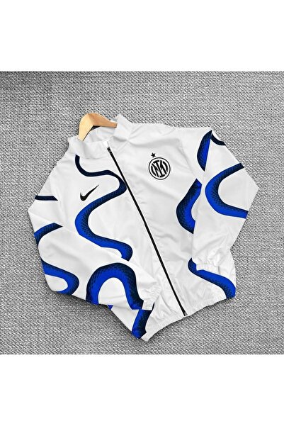 Lushen Beyaz Yılan Desenli Unisex Dijital Baskı Paraşüt Kumaş Oversize Baskıl...