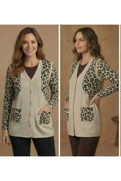 onno style women Silvery Leopard Print Classic Buttoned Jacket