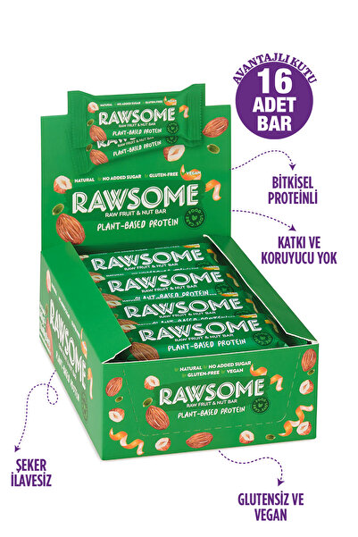 Rawsome Vegan Protein Bar Glutensiz 40g X 16 Adet