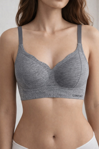 SİLVER MİRROR Laser Cut Cotton Unbuttressed Bra