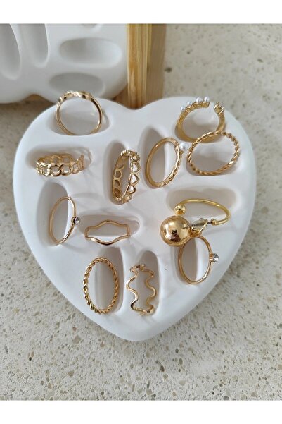 Bernami Pinterest Taş Tozu Kalp Şekilli Yüzük ve Aksesuar Standı - 1 Adet