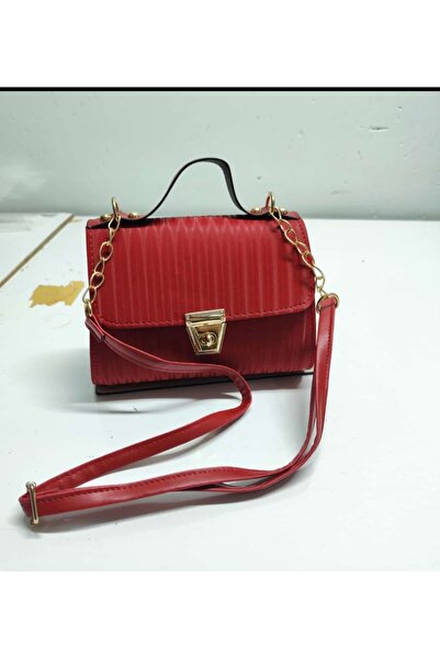 MAC&MOS Geantă de mână și de umăr cu lanț roșu pentru femei
