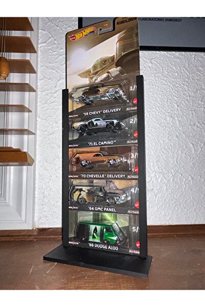 clifss Hot Wheel Premium Uyumlu Dekoratif 6'lı Araba Standı - Siyah