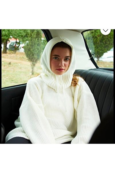 Blotch قبعة حجاب عصرية وأنيقة بلون كريمي وتصميم مختلف قابلة للإزالة مع رباط