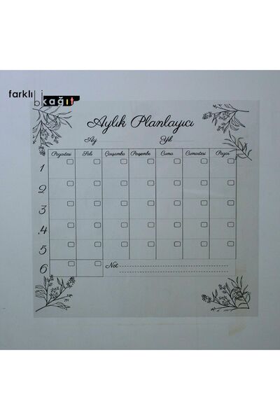 Farklı Bi Kağıt Aylık Planlayıcı Takvim Model-2 Akıllı Kağıt Tahta Yazı Tahta...