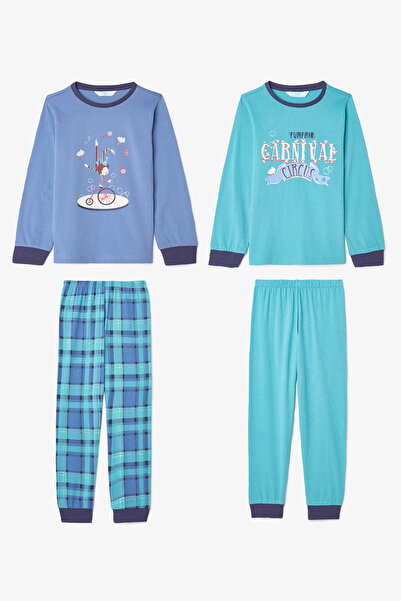 Penti Zweiteiliges Pyjama-Set aus Baumwolle mit langen Ärmeln und Juggler-Slo...