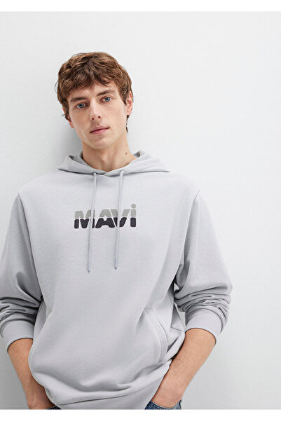 Mavi Graues Sweatshirt mit Logo-Print 0S10395-70075