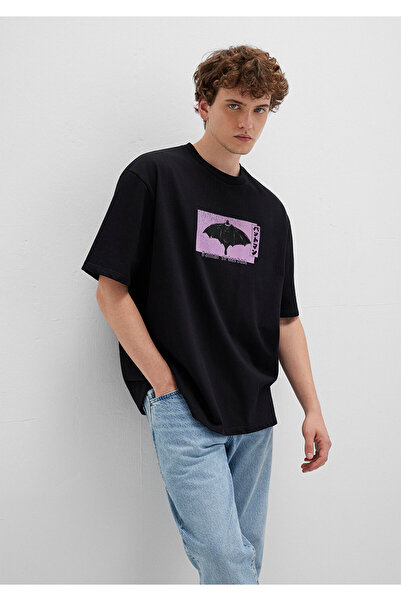 Mavi Tricou negru Batman cu imprimeu croi relaxat / Confortabil croială 06129...