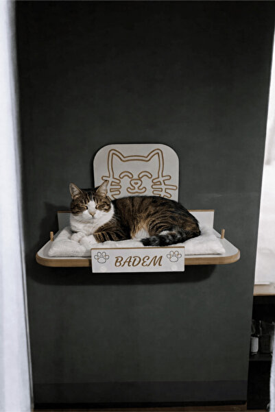 iDekor سرير للقطط، مثبت على الحائط، فاخر (30×48 سم) مع تصميم ثلاثي الأبعاد من...