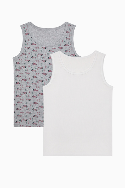 Penti Erkek Çocuk Çiçekli Desenli Drive To Nature Kalın Askılı 2'li Atlet