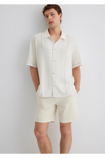 Mavi Linen Blend Ecru Shirt Loose Fit / Relaxed Fit 0211597-70058