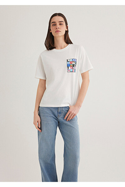 Mavi Looney Tunes Baskılı Beyaz Tişört Regular Fit / Normal Kesim 1613267-70057