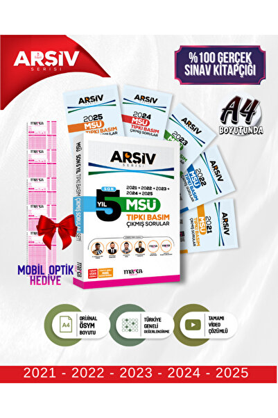 Marka Yayınları SON 5 Yıl MSÜ Tıpkı Basım ÇIKMIŞ Sorular Video Çözümlü 2025 2...