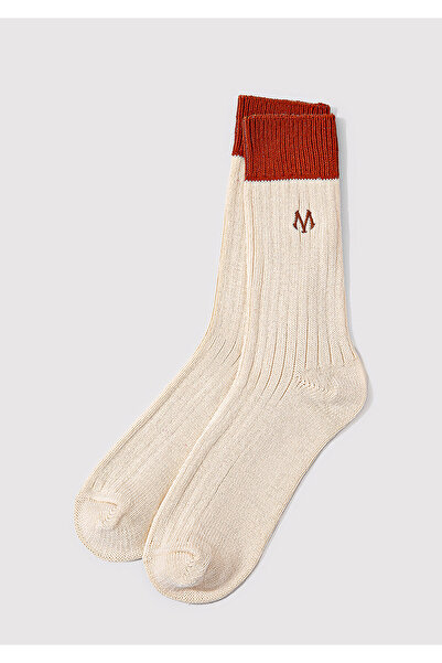 Mavi Beige Stiefelsocken mit M-Logo-Aufdruck 0911640-81964