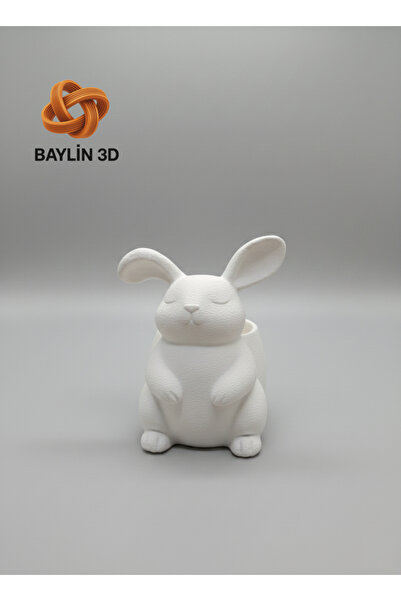 Baylin3D Tavşan Figürlü Dekoratif Obje , Şekerlik , Takı-Toka Sepeti