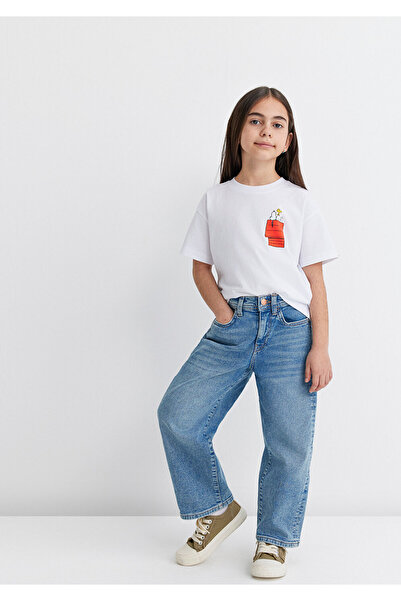 Mavi Peanuts Printed White T-Shirt Loose Fit / Loose Relaxed Cut 7610295 -620