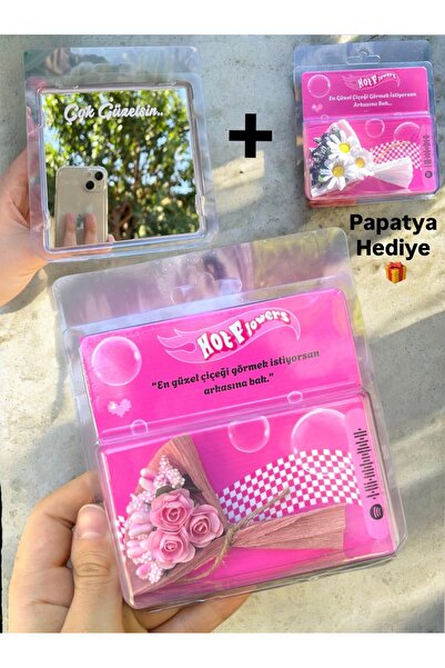 HayDün Advent calendar sevgiliye hediye aynalı buket çiçek Yazılı bileklik Ho...