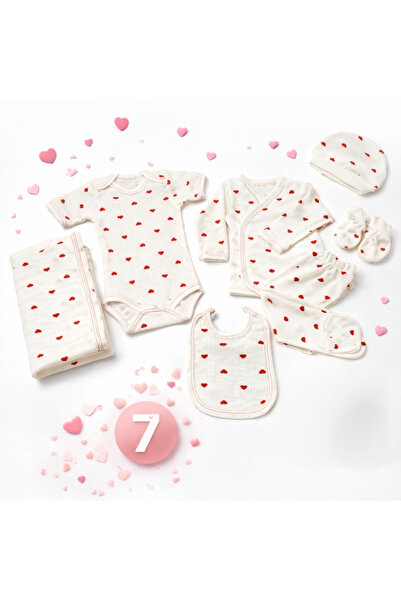 Akcan طقم أطفال بتصميم قلب أحمر، طقم أطفال بتصميم قلب مضلع، طقم بودي بتصميم ق...