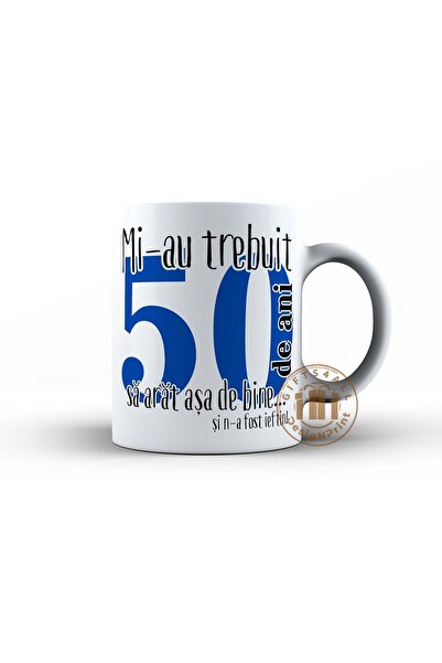 OEM Cana Aniversara 'Mi-au trebuit ..ceva ani', 50 ani, 330ml, albastru