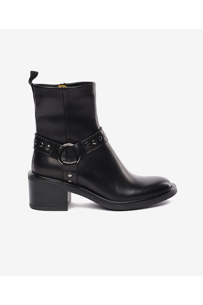 Greyder Women's Black Genuine Leather Heeled Boots 5K2Db35330