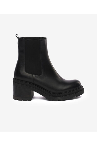 Greyder Kadın Siyah Hakiki Deri Topuklu Bot 5K2OB35141
