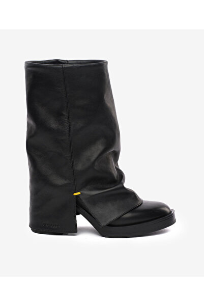 Greyder Women's Black Genuine Leather Heeled Boots 5K2Ub35290