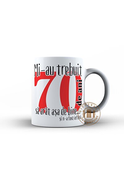 OEM Cana Aniversara "Mi-au trebuit ..ceva ani", 70 ani, 330ml, rosu