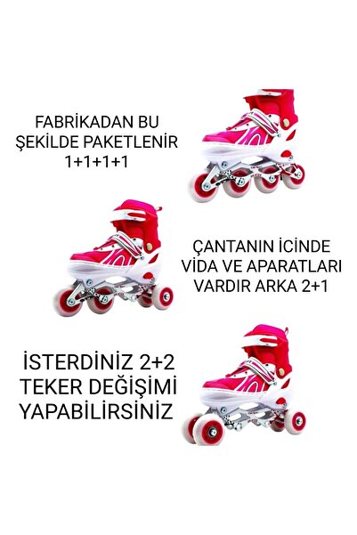 CANSPORT Konsep Can Sport Pembe Işıklı Ayarlanabilir Alıştırma Pateni Ve Koru...