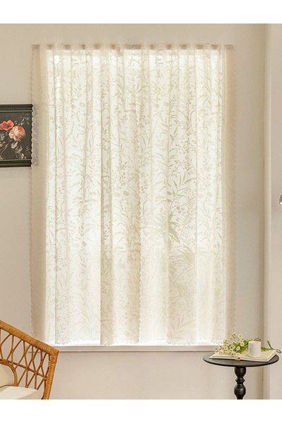 Generic ستائر دانتيل مطرزة، ذاتية اللصق، مناسبة للمطابخ وغرف المعيشة والنوافذ...