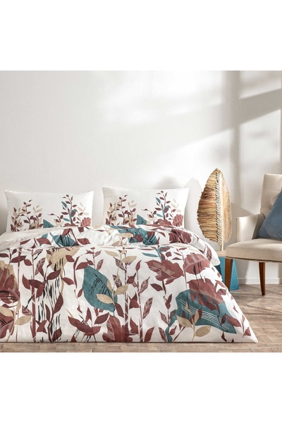 Taç Set de lenjerie de pat dublu Daisy Ranforce Ecru