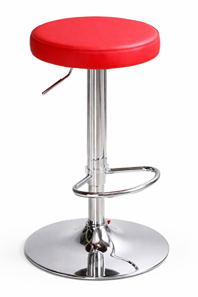 EVOFİSDUNYASİ Tiny Amortisörlü Bar Taburesi Kırmızı