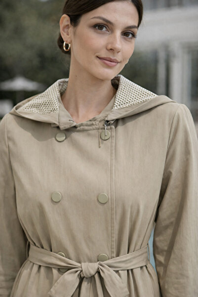 Kayra Belted Long Trench Coat