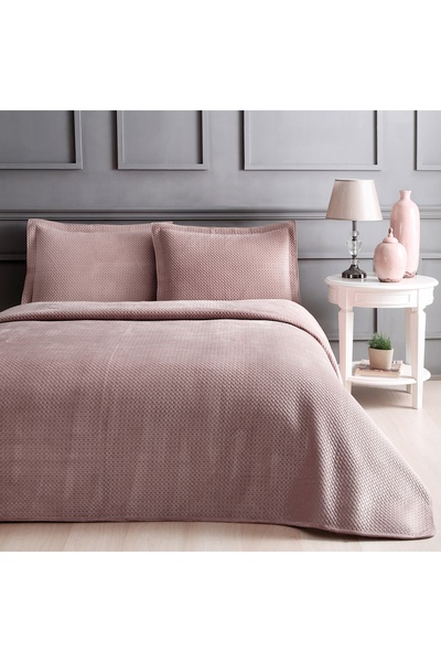 Linens Glace Çift Kişilik Yatak Örtüsü Seti Pembe