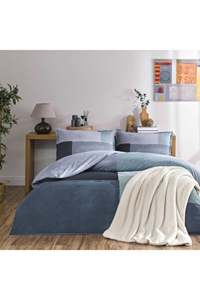 Taç Winter Set with Blue Personalized Blanket Crown Larive Ranforce