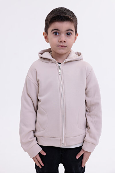 ROBA Jachetă pentru copii cu glugă, buzunare, fermoar, fleece, RB-650