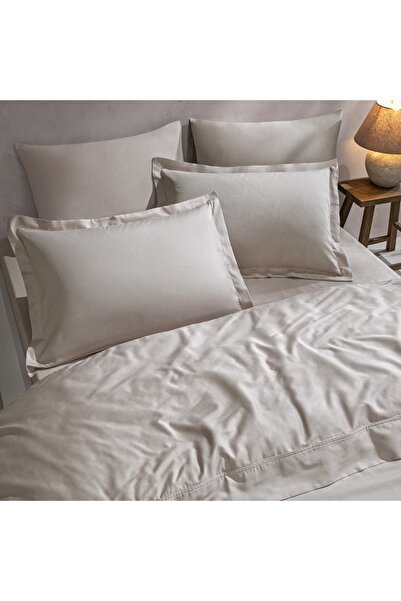 Linens Set de 2 fețe de pernă standard din satin de bumbac Mix&Match Stone