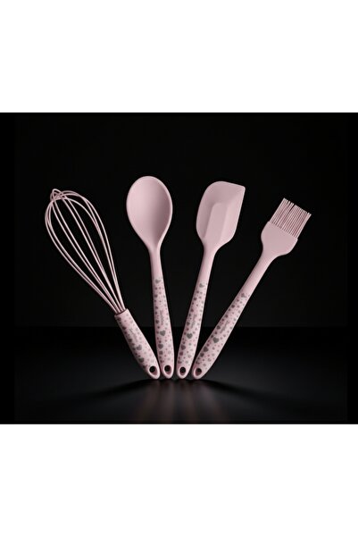 Tantitoni KALP DESENLİ SİLİKON PEMBE4 LÜ HAZIRLIK SETİ