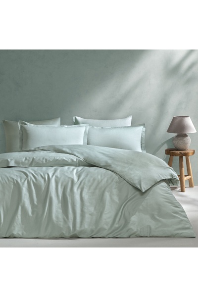 Linens Mix&Match Pamuk Saten 2'li Volanlı Yastık Kılıfı Seti Yeşil