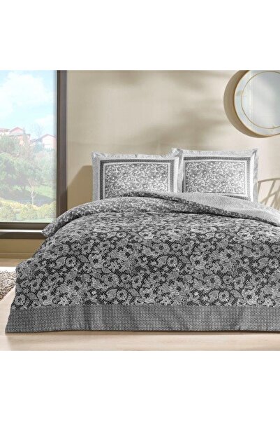 Taç طقم غطاء لحاف مزدوج من الساتان الأسود من أميليا