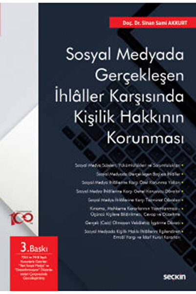 Seçkin Yayıncılık Sosyal Medyada Gerçekleşen İhlâller Karşısında Kişilik Hakk...